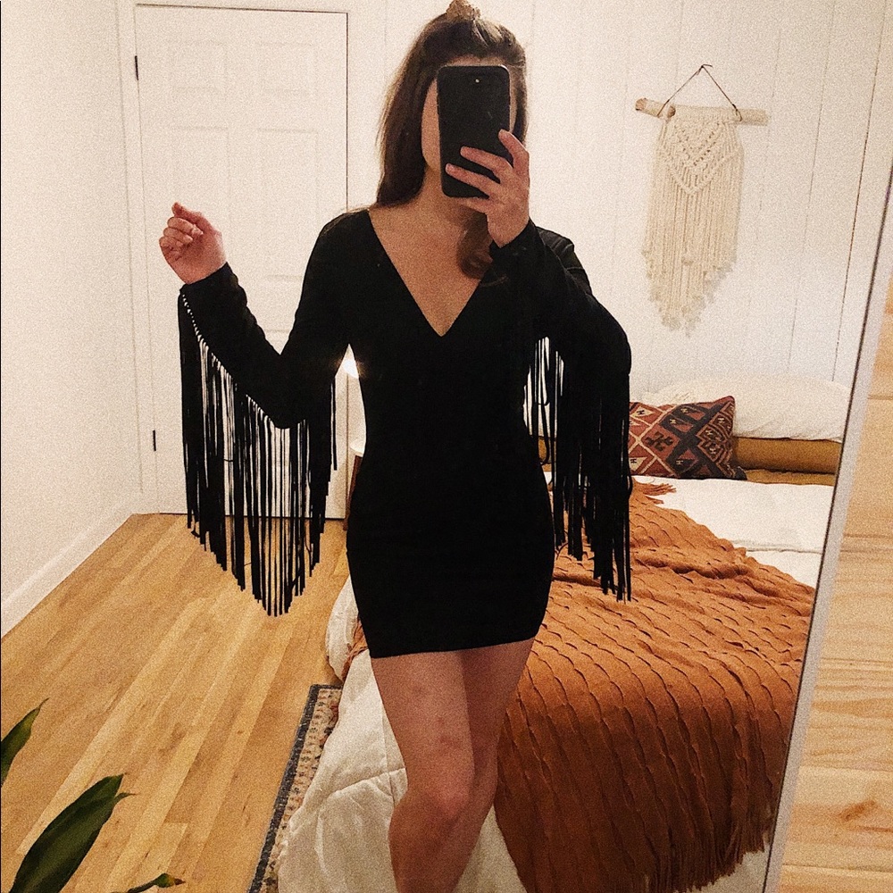 Forever 21 Suede Fringe Mini Dress.